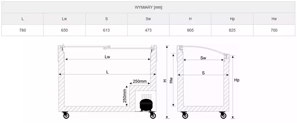 Zamrażarka sklepowa przeszklona 173l Byfal ARO-206/2