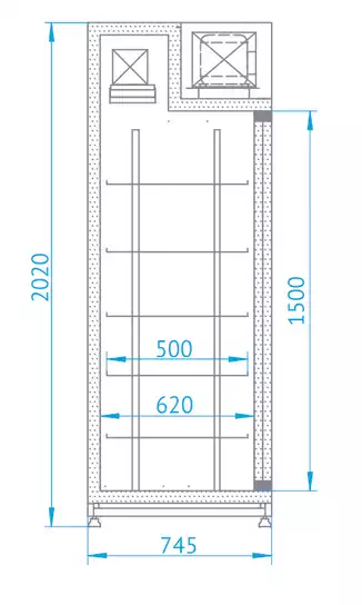 Szafa chłodnicza 1340 l Sch-ZR 1600/AG Rapa