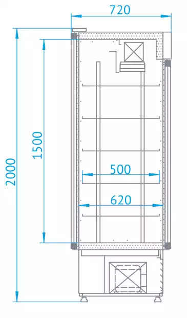 Szafa chłodnicza przeszklona 1242l Sch-2S 1600 Rapa