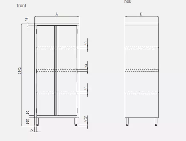 Szafa magazynowa,drzwi skrzydłowe 1200x600x1800 mm, Stalgast 981526120